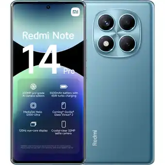 MediaMarkt XIAOMI Note 14 Pro - 4G - 256 GB - Blauw + Buds 6-Zwart - 256 GB Blauw aanbieding