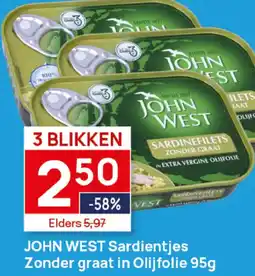 Butlon John west sardientjes zonder graat in olijfolie aanbieding