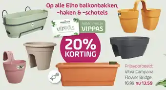 Coppelmans Op alle Elho balkonbakken, haken & schotels aanbieding