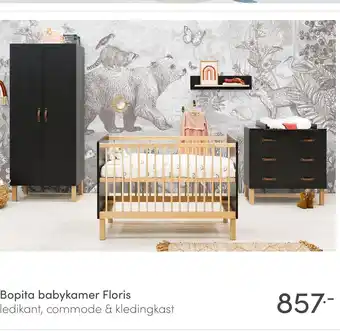 Baby & Tiener Bopita babykamer Floris ledikant, commode & kledingkast aanbieding