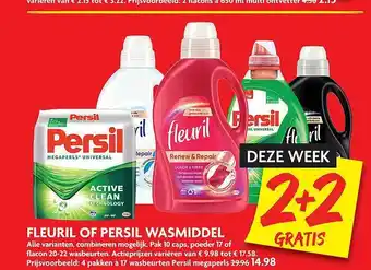 Dekamarkt Fleuril Of Persil Wasmiddel 2+2 Grati aanbieding