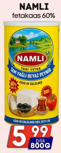 Özbaktat Supermarkt Namli fetakaas 60% aanbieding
