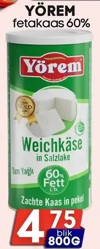 Özbaktat Supermarkt Yörem fetakaas 60% aanbieding