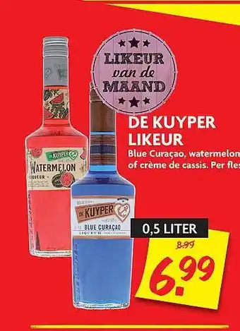 Dekamarkt De Kuyper Likeur Blue Curaçao, Watermelon Of Crème De Cassis aanbieding