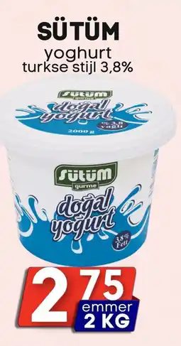 Özbaktat Supermarkt Sütüm yoghurt turkse stijl 3,8% aanbieding