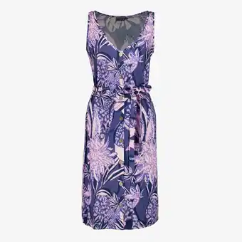 Scapino TwoDay dames jurk mouwloos met bloemenprint paars aanbieding