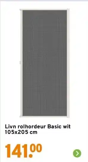 GAMMA Livn rolhordeur Basic wit 105x205 cm aanbieding