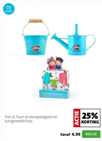 Intratuin Fien & Teun kinderspeelgoed en tuingereedschap. aanbieding