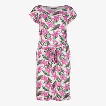 Scapino TwoDay dames jurk met bloemenprint beige roze aanbieding