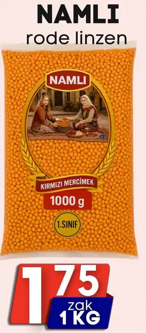 Özbaktat Supermarkt Namli rode linzen aanbieding