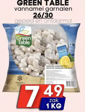 Özbaktat Supermarkt Green table vannamei garnalen aanbieding