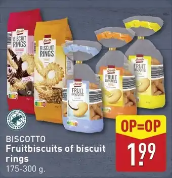 ALDI Biscotto fruitbiscuits of biscuit rings aanbieding