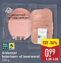 ALDI Ardenner boterham of leverworst aanbieding