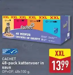 ALDI Cachet 48 pack kattenvoer in saus aanbieding
