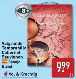ALDI Valgrande tempranillo cabernet sauvignon aanbieding