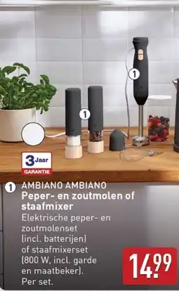 ALDI ambiano ambiano peper en zoutmolen of staafmixer aanbieding