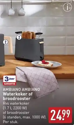 ALDI Ambiano ambiano waterkoker of broodrooster aanbieding