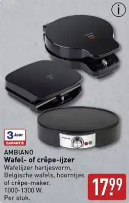 ALDI Ambiano wafel of crêpe ijzer wafelijzer hartjesvorm, aanbieding