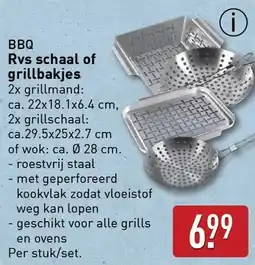 ALDI Bbq rvs schaal of grillbakjes aanbieding
