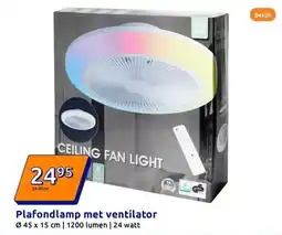 Action Plafondlamp met ventilator aanbieding