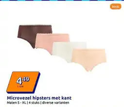 Action Microvezel hipsters met kant aanbieding