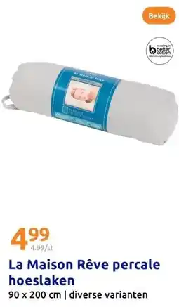 Action La Maison Rêve percale hoeslaken aanbieding