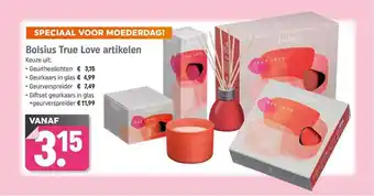 Dagwinkel Bolsius True Love Artikelen : Geurtheelichten, Geurkaas In Glas, Geurverspreider Of Giftset Geurkaars In Glas + Geurverspreid aanbieding