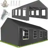 Praxis Tectake - Partytent Mammut 8x4m met plug-in systeem, stevig en waterafstotend - grijs aanbieding