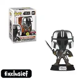 Intertoys Funko Pop! figuur Star Wars The Mandalorian met Darksaber glow in the dark aanbieding