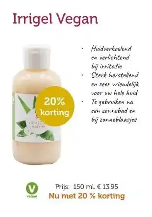 De Rode Pilaren Irrigel Vegan aanbieding