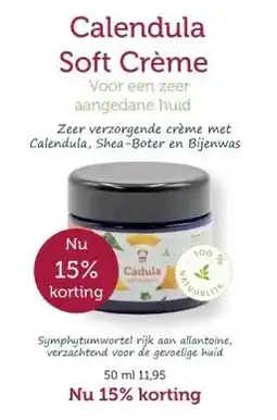 De Rode Pilaren Calendula Soft Crème aanbieding