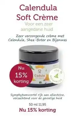 De Rode Pilaren Calendula Soft Crème aanbieding