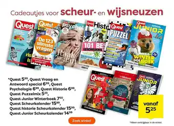 The Read Shop Quest, Quest Vraag En Antwoord Special, Quest Psychologie, Quest Historie, Quest Puzzelmix, Quest Junior Winterboek, Quest Sc aanbieding