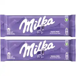 Albert Heijn Milka Melkchocolade Alpenmelk 2-pack aanbieding