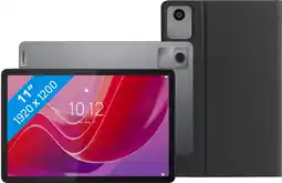Coolblue Lenovo Tab M11 11 inch 128GB Wifi Grijs + BlueBuilt Book Case Zwart aanbieding