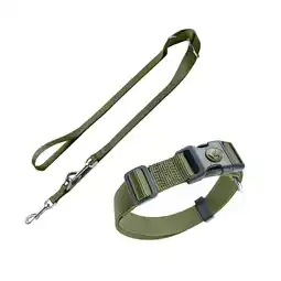 Zooplus HUNTER Halsband London + Hondenlijn London Olijfgroen - Vario Plus Maat L + Lijn 200cm/15mm Hond aanbieding