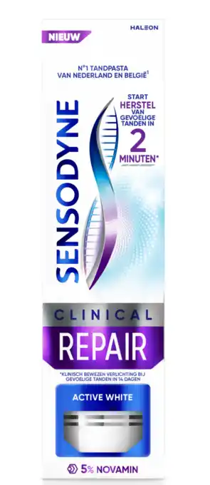De Online Drogist Sensodyne Clinical Repair Active White Tandpasta 75ML aanbieding