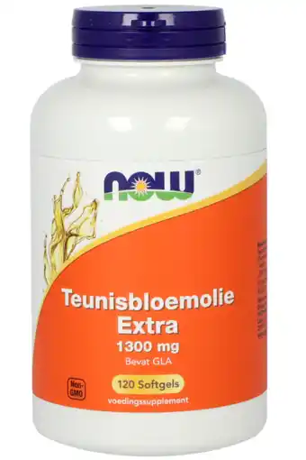 De Online Drogist NOW Teunisbloemolie Extra 1300mg Softgels 120SG aanbieding