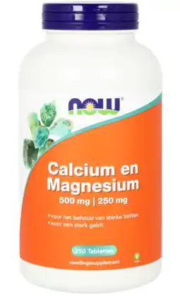 De Online Drogist NOW Calcium en Magnesium Tabletten 250TB aanbieding