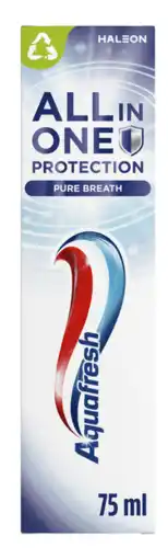 De Online Drogist Aquafresh All in One Protection Pure Breath Tandpasta 75ML aanbieding