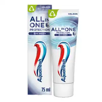 De Online Drogist Aquafresh All in One Protection Pure Breath Tandpasta 75ML aanbieding