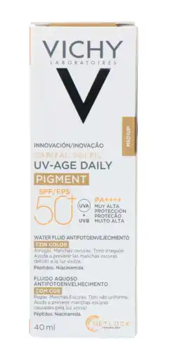 De Online Drogist Vichy Capital Soleil UV-Age Daily Pigment Care SPF50 40ML aanbieding