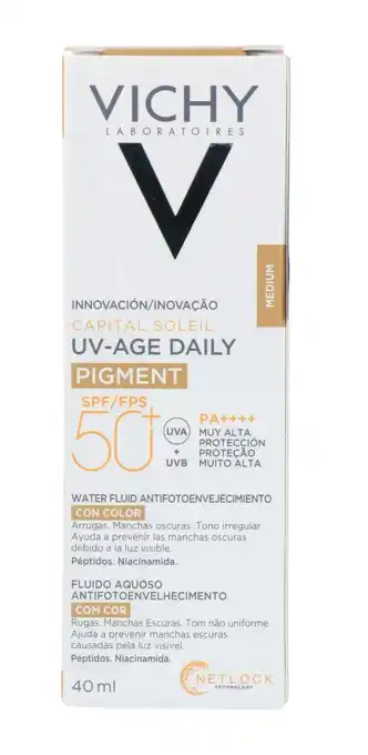 De Online Drogist Vichy Capital Soleil UV-Age Daily Pigment Care SPF50 40ML aanbieding