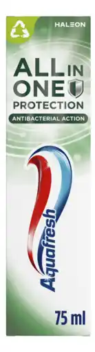 De Online Drogist Aquafresh All in One Protection Anti Bacterial Action Tandpasta 75ML aanbieding