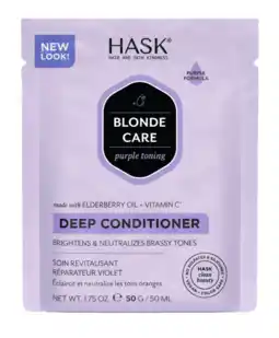 De Online Drogist Hask Blonde Care Purple Toning Deep Conditioner 50GR aanbieding