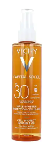 De Online Drogist Vichy Capital Soleil Cell Protect Invisible Oil SPF30 200ML aanbieding