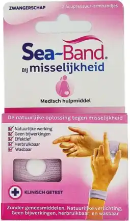 De Online Drogist Sea Band Polsbandjes Bij Misselijkheid Zwangerschap Lila 2ST aanbieding