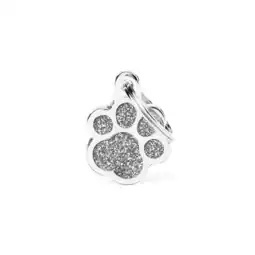 Welkoop My Family Pootafdruk Glitter - Hondenpenning - Zilver - M - 20x20 mm aanbieding