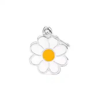 Welkoop My Family Bloem - Hondenpenning - Wit - M - 25x30 mm aanbieding