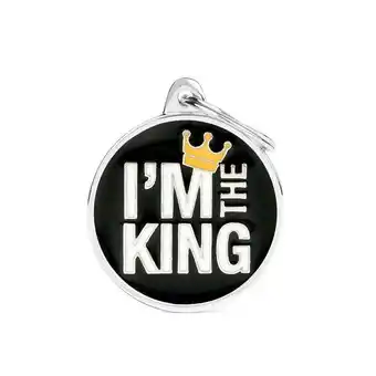 Welkoop My Family I'm The King - Hondenpenning - Zwart - L - 32x37 mm aanbieding
